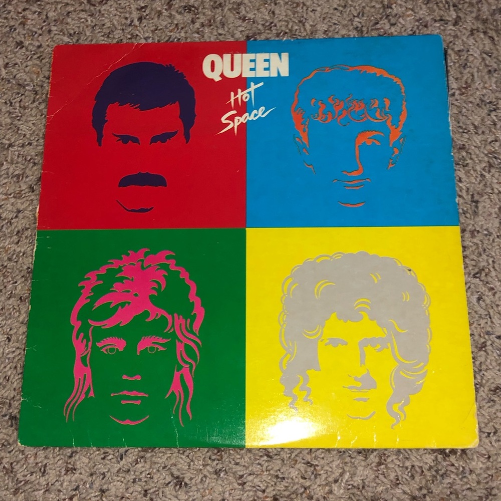 Vintage Queen Hot Space Album Old Vinyl Record